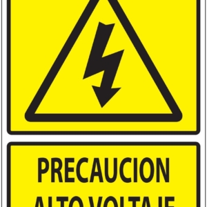 LETRERO DE PRECAUCION ALTO VOLTAJE MEDIDA 30X40 CMS SKU: L30X40