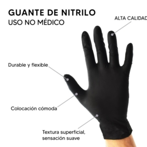 GUANTE DE NITRILO NEGRO DESECHABLES SKU: GNNR